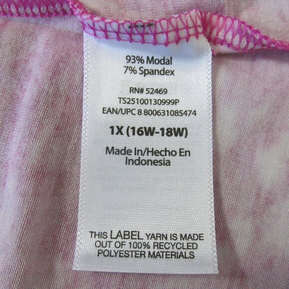 TERRA & SKY WOMEN'S SZ XL (16 / 18) V - NECK TEE ORCHID TIE DYE T-SHIRT TOP NWT - Picture 6 of 7